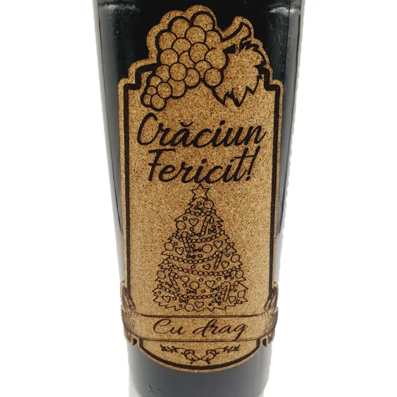 Craciun fericit, eticheta pluta cu mesaj